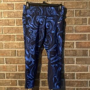 Nike Blue Swirl Leggings for Dynamic Style Cropped Dri Fit